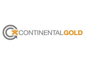 The Continental Gold logo is seen in this undated handout photo. Continental Gold Inc. says three workers were killed and several were injured after a residence in Colombia that housed exploration geologists and contractors was attacked overnight. The incident took place in the village of Ochali within the boundaries of its Berlin exploration project.THE CANADIAN PRESS/HO, Continental Gold *MANDATORY CREDIT*