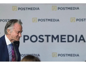 Postmedia CEO Paul Godfrey takes part in the company's annual general meeting in Toronto on January 12, 2017. Postmedia Network Inc. has told Ottawa Citizen and Ottawa Sun staff that it will lock out union employees starting Monday if they reject or refuse to vote on its final contract offer.