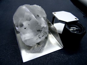 A 910 carat diamond discovered at Gem Diamond's Letseng mine in Lesotho.