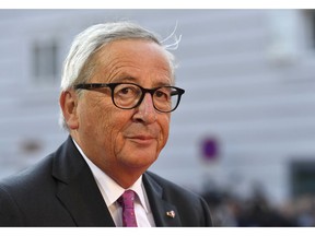 Jean-Claude Juncker, President of the European Commission, arrives at the informal EU summit in Salzburg, Austria, Thursday, Sept. 20, 2018.