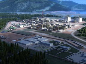 Rendering of the North West side of the LNG Canada.