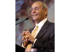 FILE - This 2005 file photo, shows Richard DeVos. The billionaire co-founder of direct-selling giant Amway, owner of the Orlando Magic and father-in-law of Education Secretary Betsy DeVos, died Thursday, Sept. 6, 2018. He was 92.