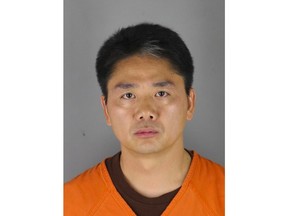 This 2018 photo provided by the Hennepin County Sheriff's Office shows Chinese billionaire Liu Qiangdong, also known as Richard Liu, the founder of the Beijing-based e-commerce site JD.com, who was arrested in Minneapolis on suspicion of criminal sexual conduct, jail records show. (Hennepin County Sheriff's Office via AP)