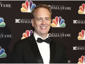 FILE - In this Oct. 16, 2017 file photo, Robert Greenblatt poses in the press room at the Broadcasting & Cable Hall of Fame Awards 27th Anniversary Gala in New York. NBC said Monday, Sept. 24, 2018, that Greenblatt is leaving as NBC entertainment chairman after nearly eight years. Greenblatt engineered a comeback at the network behind successes like "This is Us" and "The Voice," and spearheaded the idea of bringing live musicals to prime-time television.