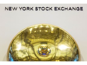 FILE- This Jan. 9, 2017, file photo shows the opening bell at the New York Stock Exchange. The U.S. stock market opens at 9:30 a.m. EDT on Wednesday, Sept. 5, 2018.