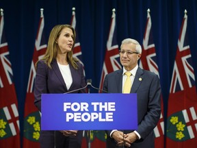 Ontario's Attorney General Caroline Mulroney and Minister of Finance Vic Fedeli speak about new legislation for selling marijuana.