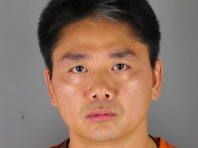 This photo provided by the Hennepin County Sheriff’s Office shows Chinese billionaire Liu Qiangdong, also known as Richard Liu, the founder of the Beijing-based e-commerce site JD.com, who was arrested in Minneapolis on suspicion of criminal sexual conduct, jail records show.