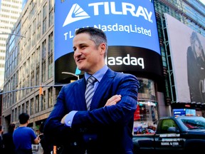 Brendan Kennedy, CEO and founder of British Columbia-based Tilray Inc., outside the Nasdaq in New York.