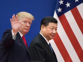 U.S. President Donald Trump, left, and China's President Xi Jinping in Beijing in 2017. Several forecasters say China will the world’s biggest economy by 2030.