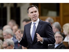 Finance Minister Bill Morneau speaks during question period in the House of Commons on Parliament Hill, in Ottawa on Tuesday, Oct. 16, 2018.