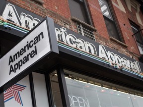 An American Apparel store in New York in 2014. American Apparel will return to the Canadian market with an online store on Nov 1., a year after its bankruptcy and closure.