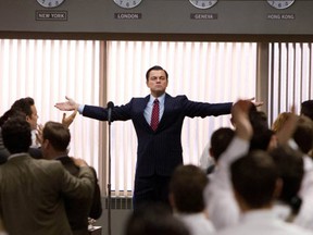 Leonardo DiCaprio as Jordan Belfort in a scene from The Wolf of Wall Street.
