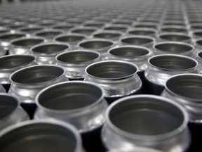 Empty beer cans in California. The Canadian tariffs on cans were part of its response to U.S. President Donald Trump's steel and aluminum tariffs.