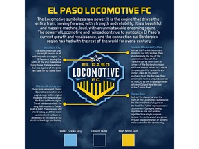 El Paso Locomotive FC tells the story behind the crest in the infographic.