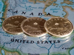 The Canadian dollar traded higher at 78.13 cents US.