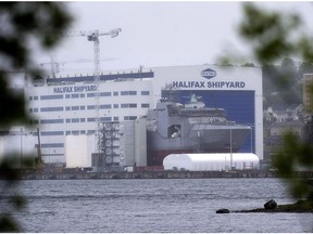 The Irving Shipbuilding facility is seen in Halifax on June 14, 2018. Shipbuilders at Halifax's Irving Shipyard have launched a campaign to keep shipbuilding work in Nova Scotia, as concerns mount over the possibility of repair work on Halifax-class navy ships being transferred to the Davie Shipyard in Quebec.