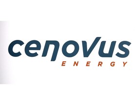 Cenovus Energy logo at the company's annual meeting in Calgary, Wednesday, April 25, 2012. Cenovus Energy Inc. reported a loss of $241 million in its latest quarter as the company continued to focus on reducing debt.