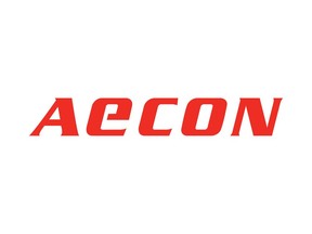 The corporate logo of Aecon Group Inc. is shown in an undated handout image. Aecon Group Inc. has signed a deal to sell its contract mining business to North American Construction Group Inc. for $199.1 million in cash.