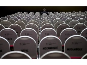 A delegate sits waiting for the start of the Ministerial Conference of the World Trade Organization in Buenos Aires, Argentina, Monday, Dec. 11, 2017. At first glance, it sounds like another dusty, pinstriped political gathering with a yawn-inducing agenda, dispute resolution systems, the appellate body appointment process and plurilateral solutions to the international trade and development nexus. Fair enough, the existential issues confronting the monolithic World Trade Organization have rarely been the stuff of tabloid headlines.THE CANADIAN PRESS/AP, Natacha Pisarenko