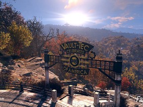 Fallout 76 is set in West Virginia’s Appalachia region, which was apparently spared a direct hit in the series’ fictional nuclear war, making it the first game in the series with a visual aesthetic that doesn’t shy away from bolder colours -- even green.