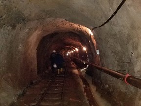 Main haulage tunnel at Skroske in excellent condition.