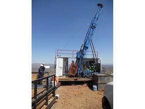 Drill rig turning at the La Cigarra silver project, Mexico