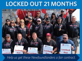 Photo from video still that Unifor Canada posted in September in the midst of a lockout in Gander, Newfoundland.