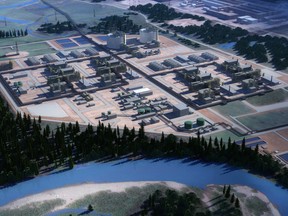 Rendering of the northeast side of the LNG Canada project.
