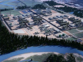 Rendering of the North East side of the LNG Canada project.