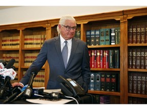 Attorney Leslie Stovall speaks during a news conference about rape allegations against soccer star Cristiano Ronaldo, Wednesday, Oct. 3, 2018, in Las Vegas. Stovall represents Kathryn Mayorga, of Nevada, who is alleging Ronaldo raped her in Las Vegas in 2009.