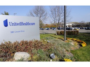 FILE - This Oct. 16, 2012, file photo, shows part of the UnitedHealth Group, Inc. campus in Minnetonka, Minn. UnitedHealth Group Inc. reports earnings Tuesday, Oct. 16, 2018.