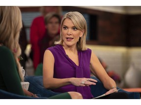 In this Oct. 18, 2018 photo released by NBC, host Megyn Kelly appears on her show "Megyn Kelly Today," in New York. Kelly remains absent from her NBC morning show while the company acknowledged on the "Today" show that her future with the network is in doubt.