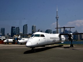 Porter airplanes at Billy Bishop Toronto City Airport.