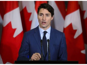 Prime Minister Justin Trudeau answered a question during a joint press conference with Prime Minister of the Netherlands Mark Rutte on Parliament Hill in Ottawa on Thursday, Oct. 25, 2018.