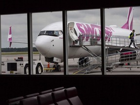 A Swoop Airlines Boeing 737-800.