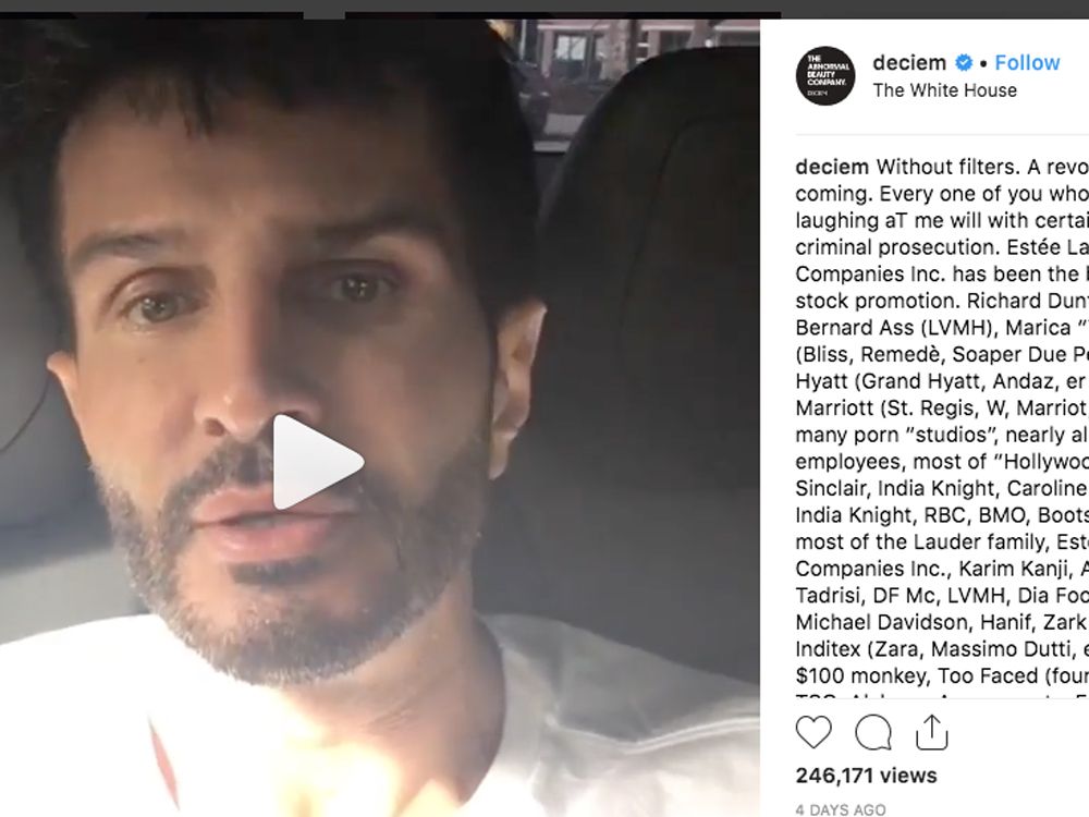 Deciem CEO Brandon Truaxe removed by court, after bizarre Instagram