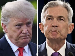 U.S. President Donald Trump, left, and Federal Reserve Chairman Jerome Powell, right.