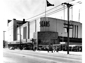 FILE - This March 1, 1959, file photo shows a Sears building in downtown Houston. Sears has filed for Chapter 11 bankruptcy protection Monday, Oct. 15, 2018, buckling under its massive debt load and staggering losses. The company once dominated the American landscape, but whether a smaller Sears can be viable remains in question. (Houston Chronicle via AP, File)