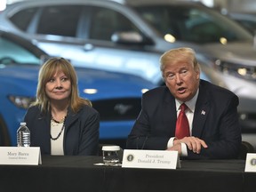 GM CEO Mary Barra and President Donald Trump at the American Center for Mobility in March 2017.