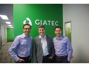 From Left to Right: Giatec co-founder, Aali R. Alizadeh, CEO Paul Loucks, and Giatec co-founder, Pouria Ghods.