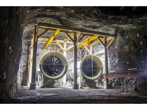 Underground ventilation fans at Newmont's Subika mine in Ghana