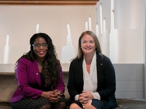 Claudette McGowan, left, and Catherine Roche.