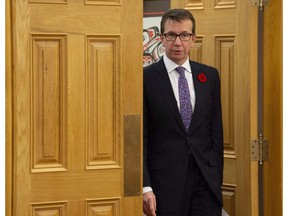 Treasury Board President and Digital Government Minister Scott Brison arrives at a Senate committee hearing in Ottawa, Wednesday October 31, 2018. A federal-provincial trade mission is heading to China this week with hopes of bolstering Atlantic Canada's presence in one of the world's largest consumer markets.