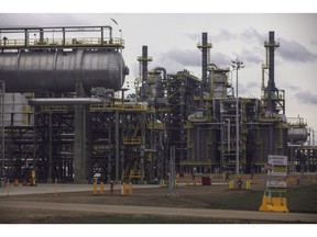 A processing unit at Suncor Fort Hills facility in Fort McMurray Alta, on Monday September 10, 2018. Credit rating agency DBRS is warning that some of the big Canadian oil and gas companies it covers could face downgrades in their credit-worthiness ratings if the current steep price discounts continue.