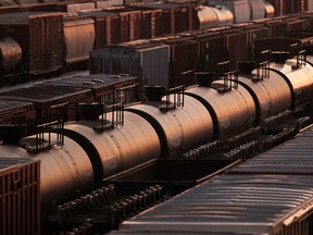 Alberta Premier Rachel Notley says the province is in talks to purchase rail cars to help move stranded oil.