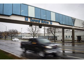 The Oshawa's General Motors car assembly plant in Oshawa, Ont., Monday Nov 26 , 2018. General Motors will close its production plant in Oshawa, Ont., along with four facilities in the U.S. as part of a global reorganization that will see the company focus on electric and autonomous vehicle programs.