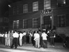 GM strikers at the U.A.W. Hall, 44 Bond Street, in Oshawa, Ont., September 1955.