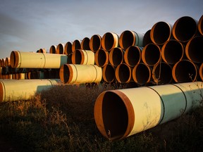 Unused pipe for the proposed Keystone XL pipeline in North Dakota.