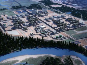 Rendering of the north east side of the LNG Canada project. Shell’s decision on LNG Canada is expected to get the ball rolling on a wave of approvals for dozens of similar projects around the world that have been planned for years but not yet finalized.
