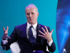 Mark Machin, president and chief executive officer of the Canada Pension Plan Investment Board, speaks during a panel discussion at the Bloomberg New Economy Forum in Singapore, on Wednesday, Nov. 7, 2018.